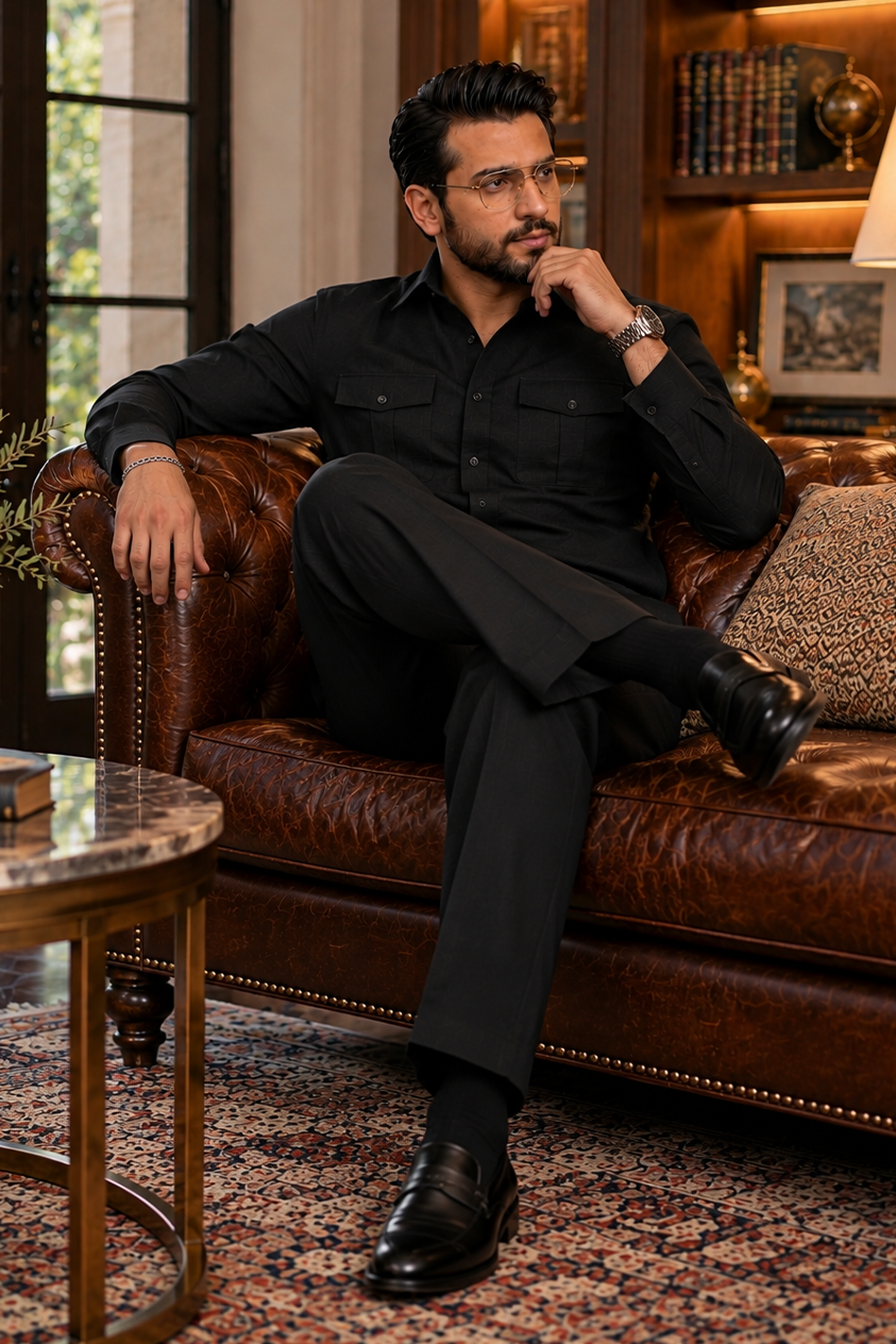 Black full sleeve Men Co-ords set RR