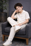 Off white Luxurious summer cotton kids Co-ords