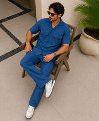 Denim Blue Luxury Summer Co-ord Set