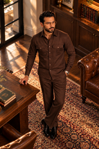 Brown Full sleeve Men Co-ords set_ RR