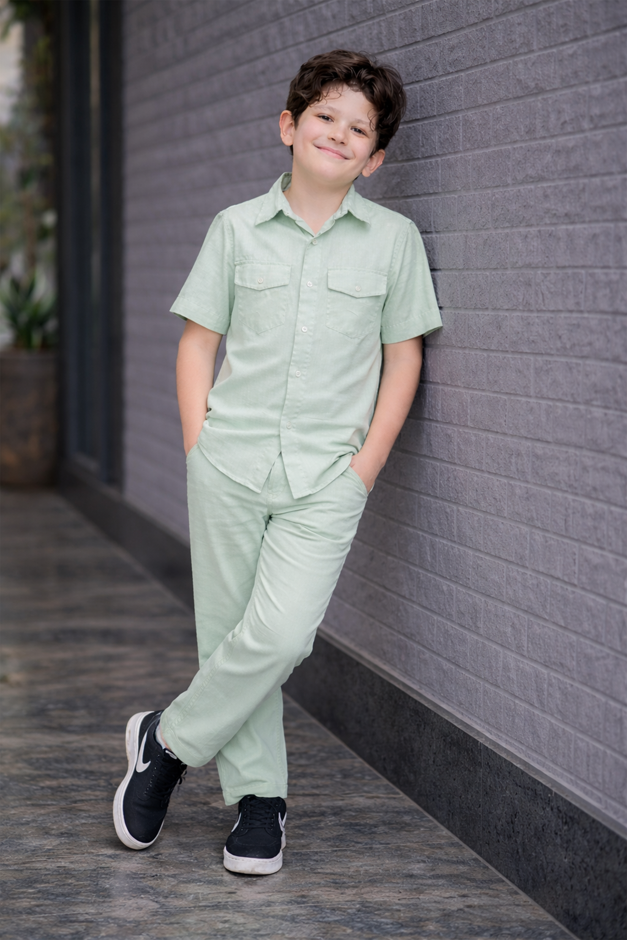 Pistachio summer Co-ords in Irish Linen