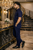 Premium Navy Cotton Co-ord Set