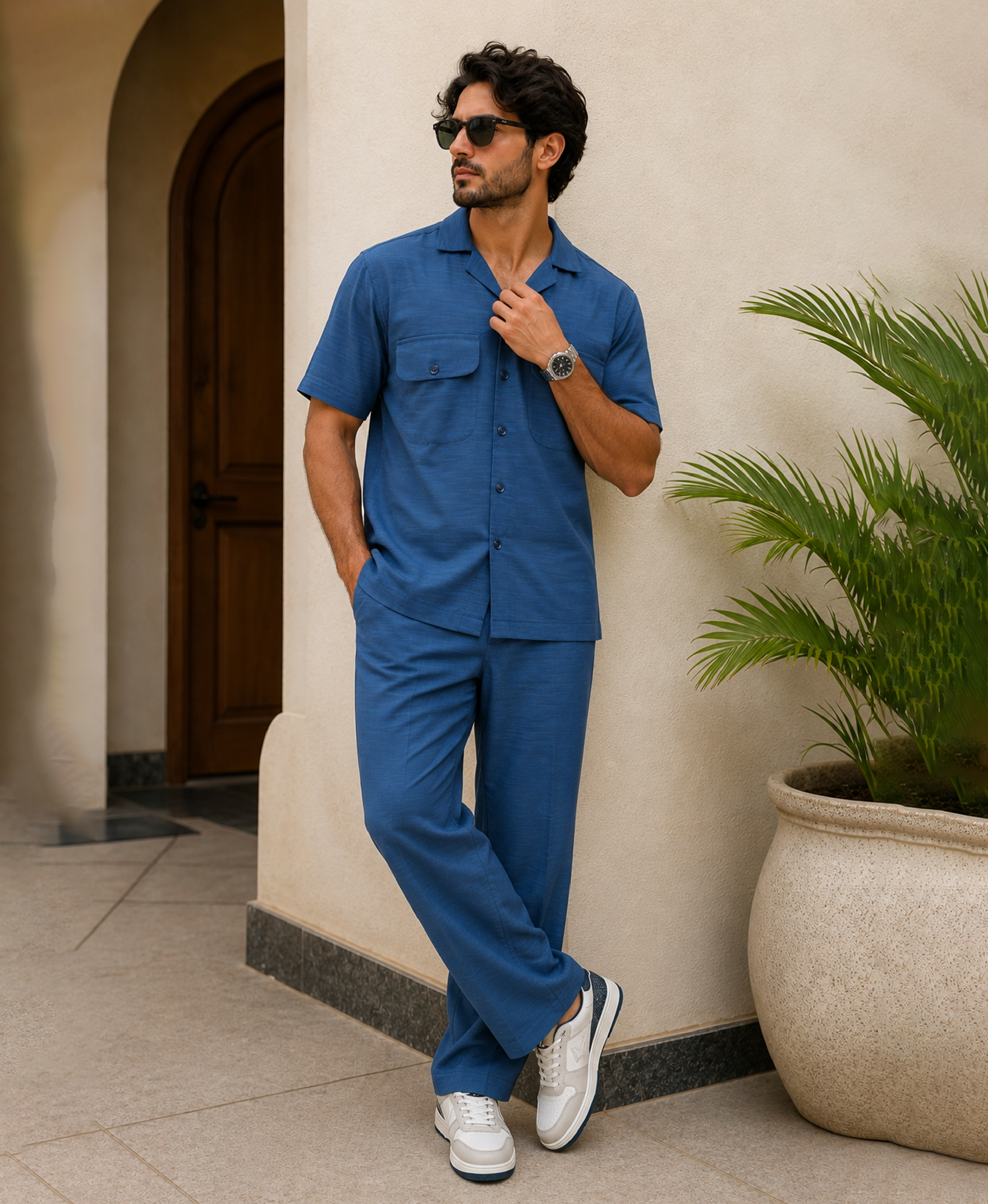 Denim Blue Luxury Summer Co-ord Set