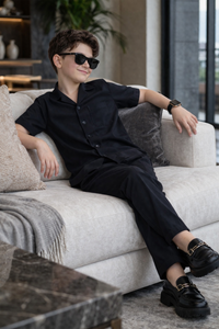 Black summer cotton kids Co-ords