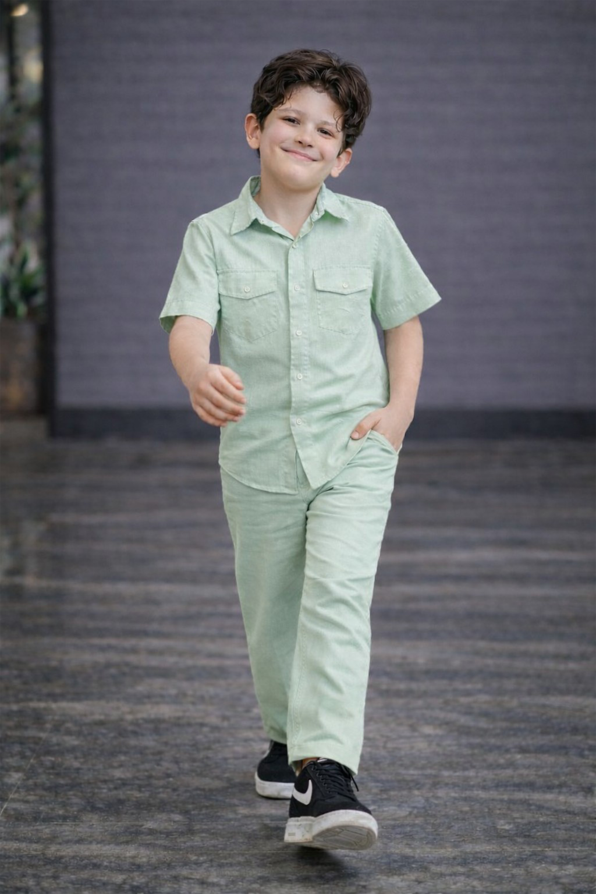 Pistachio summer Co-ords in Irish Linen