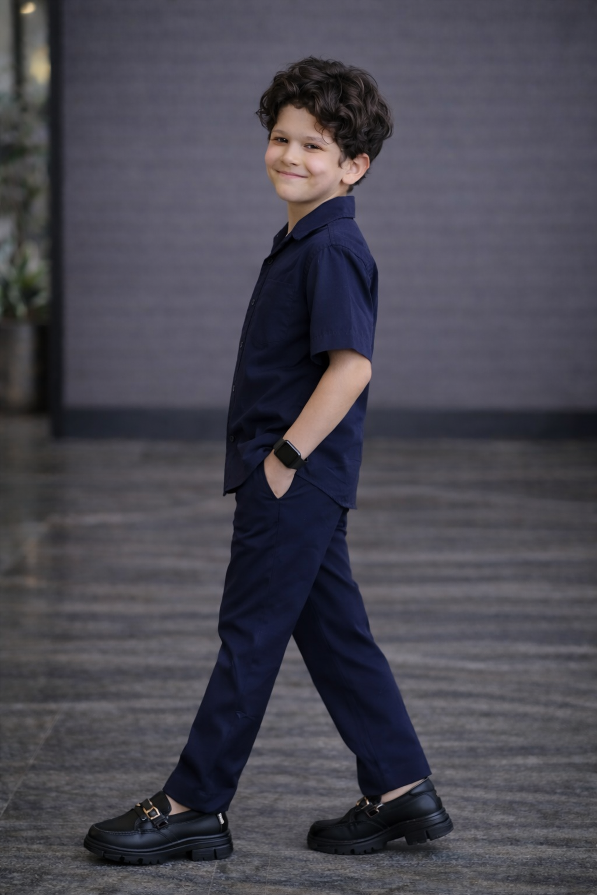 Navy blue premium summer cotton kids Co-ords