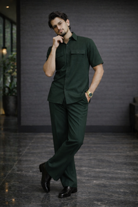 Royal Deep Green Irish Linen Co-ords Set