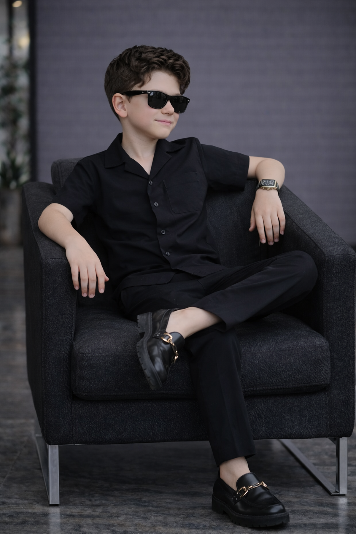 Black summer cotton kids Co-ords