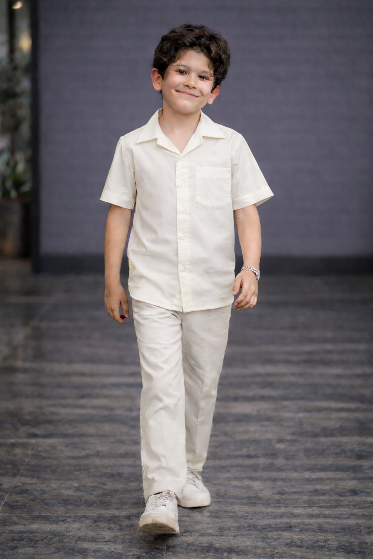 Off white Luxurious summer cotton kids Co-ords