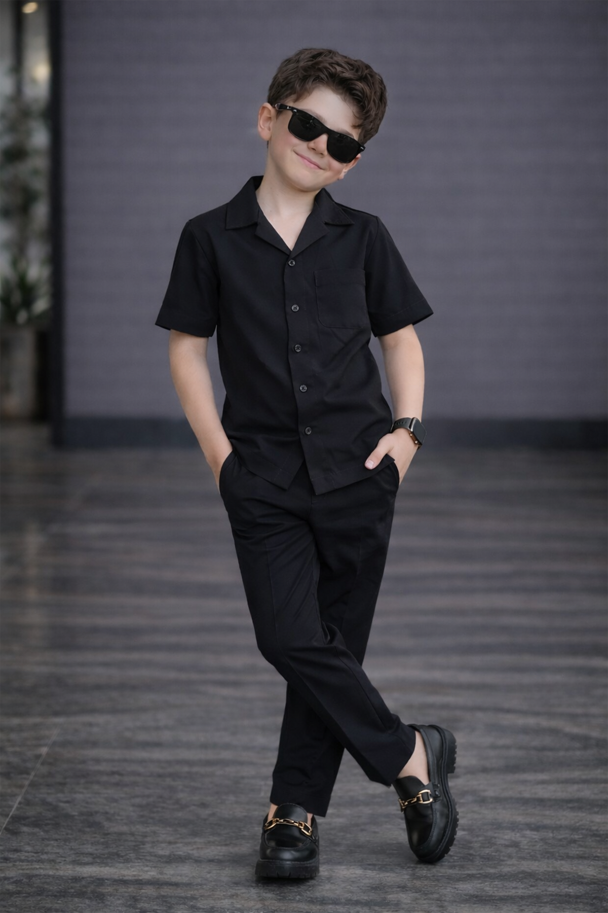 Black summer cotton kids Co-ords