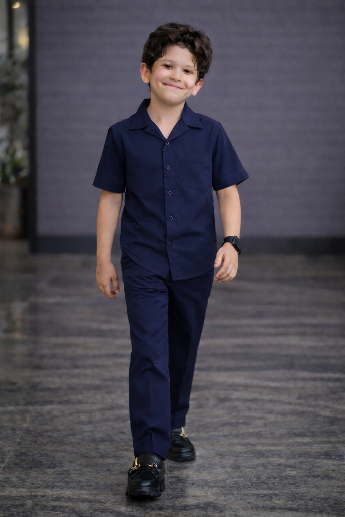 Navy blue premium summer cotton kids Co-ords